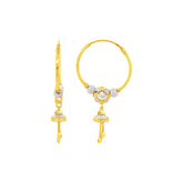 22K Gold Floral Bali Earrings